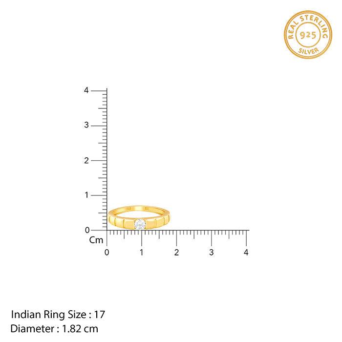 925 Silver Golden Classic Drip Ring For Him,Fixed Size|Gifts For Men & Boys : R02402_17