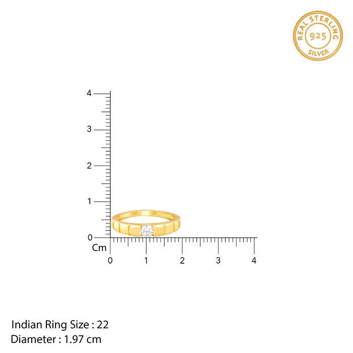 925 Silver Golden Classic Drip Ring For Him,Fixed Size|Gifts For Men & Boys : R02402_17