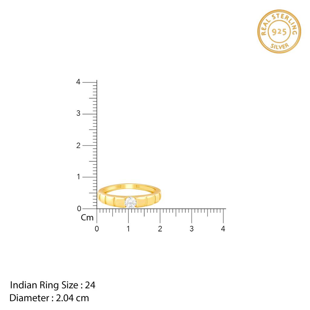 925 Silver Golden Classic Drip Ring For Him,Fixed Size|Gifts For Men & Boys : R02402_17