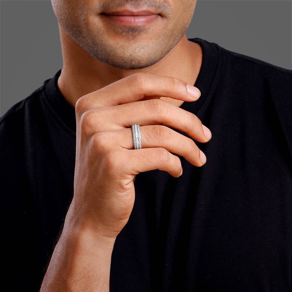 Giva 925 Silver Braided Border Ring For Him : R02409_17