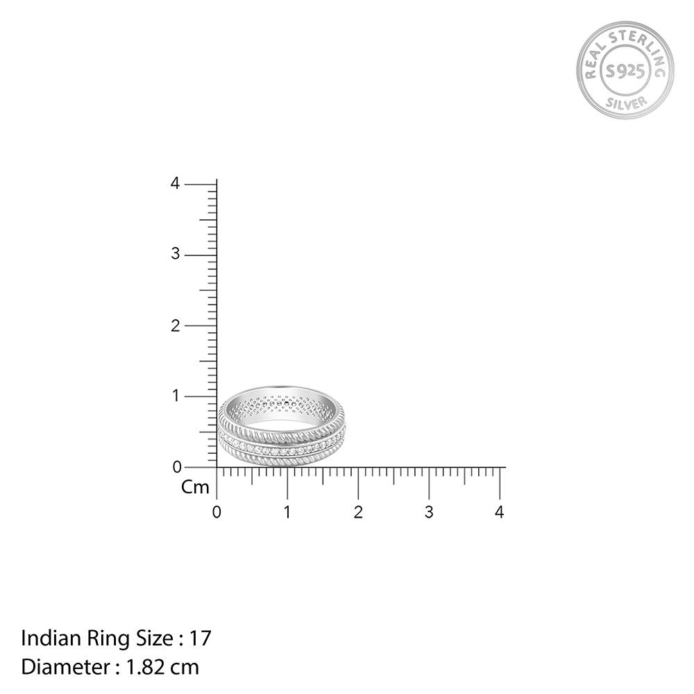 Giva 925 Silver Braided Border Ring For Him : R02409_17