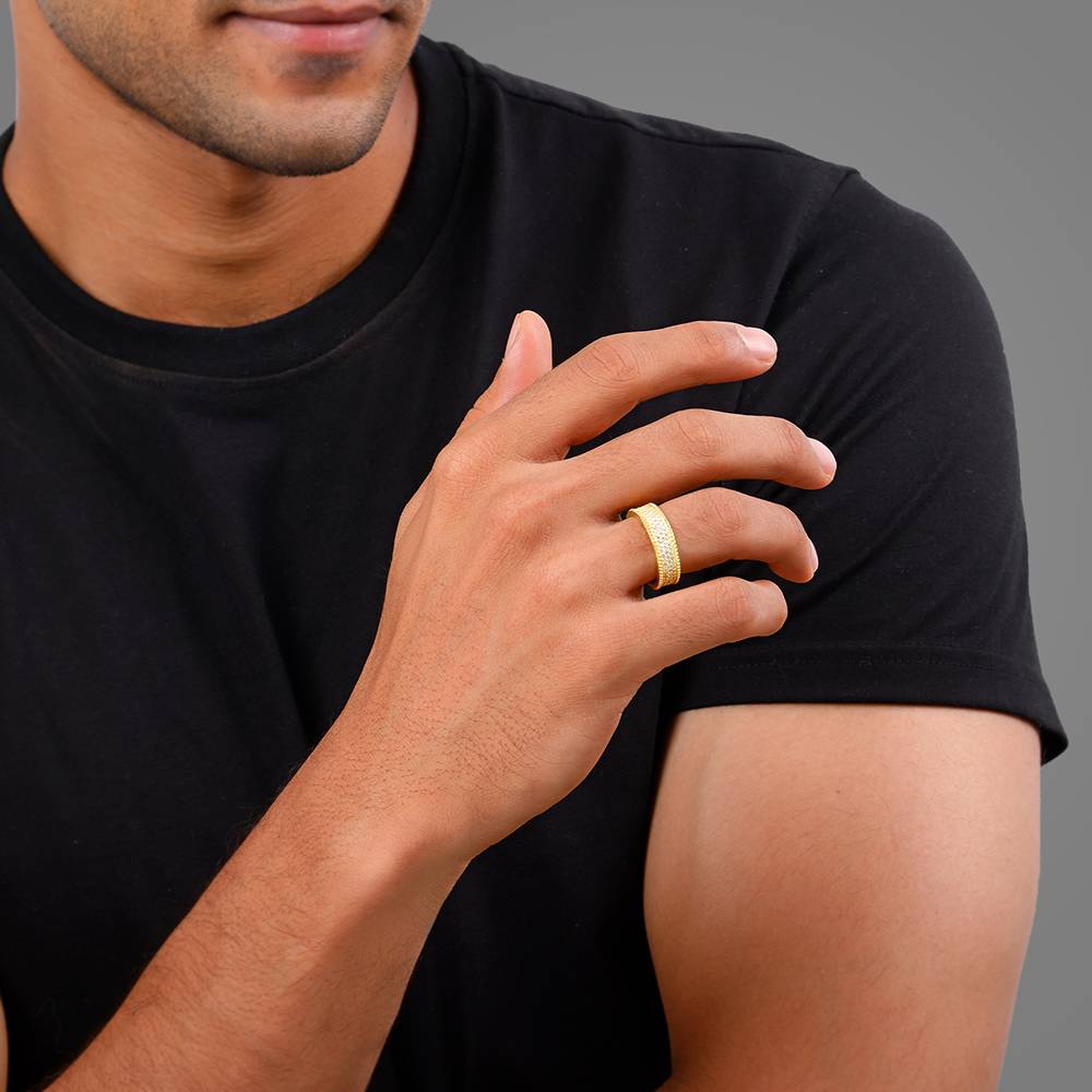 925 Silver Golden Bold Edge Ring For Him : R02413_17