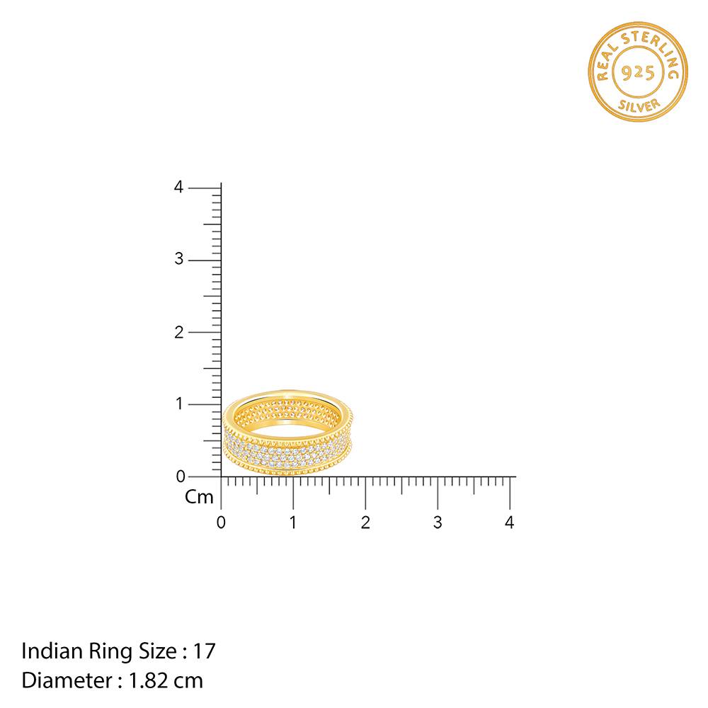 925 Silver Golden Bold Edge Ring For Him : R02413_17