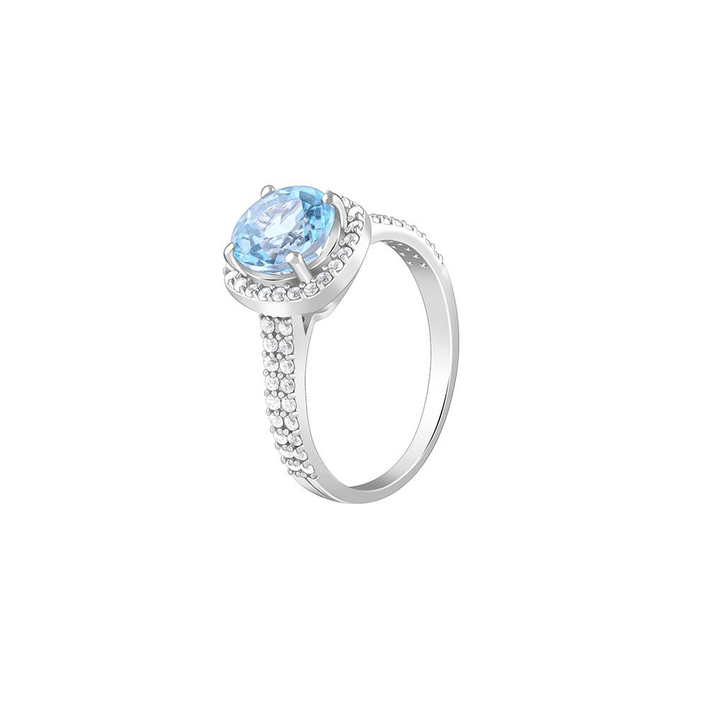 Giva 925 Silver Glowing Blue Topaz Ring, Indian - 12 : R02426