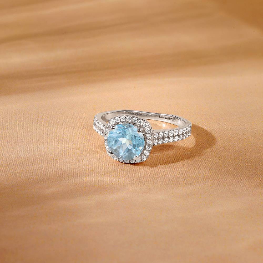 Giva 925 Silver Glowing Blue Topaz Ring, Indian - 12 : R02426