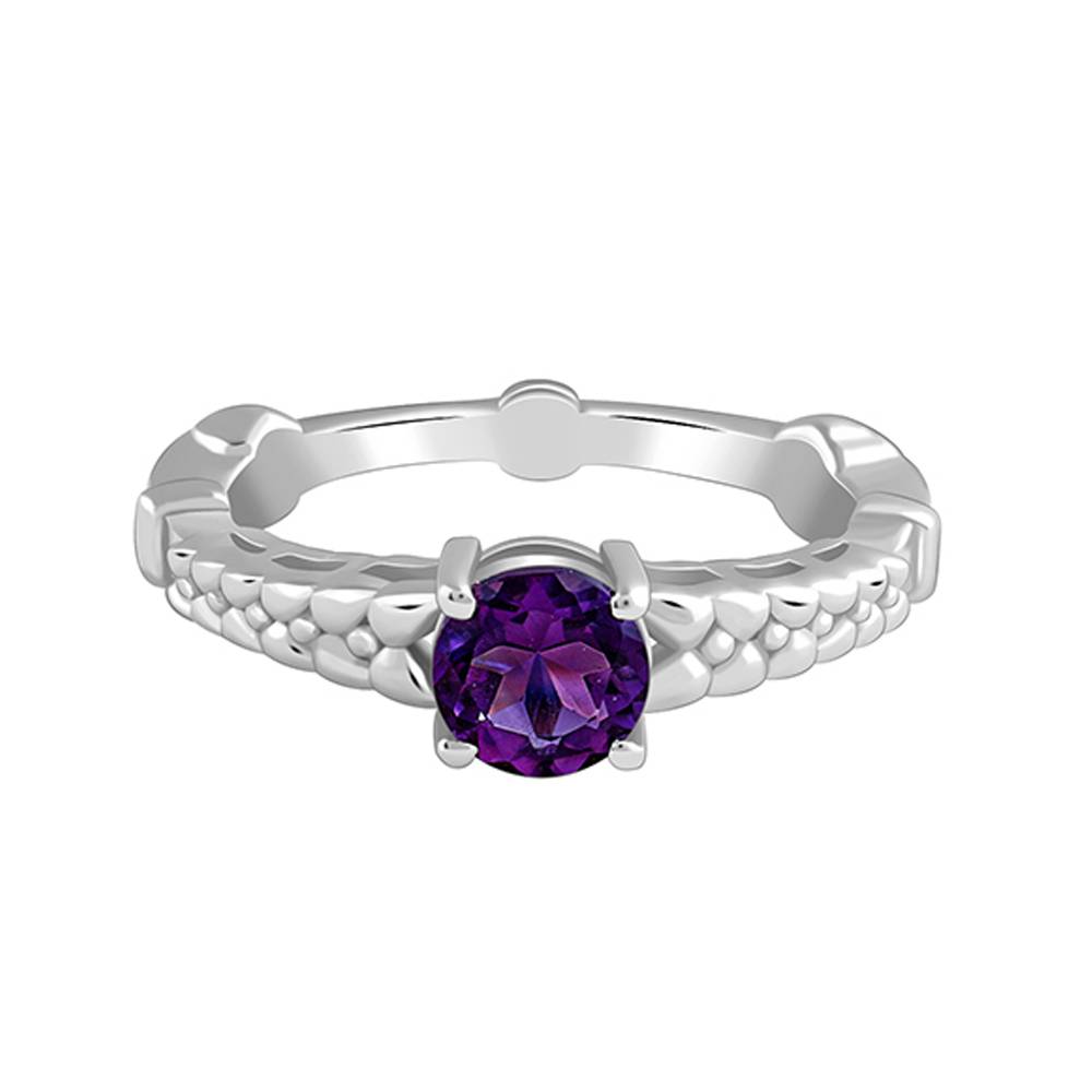 Giva 925 Silver Amethyst Crown Ring, Adjustable , Indian -12 : R02430