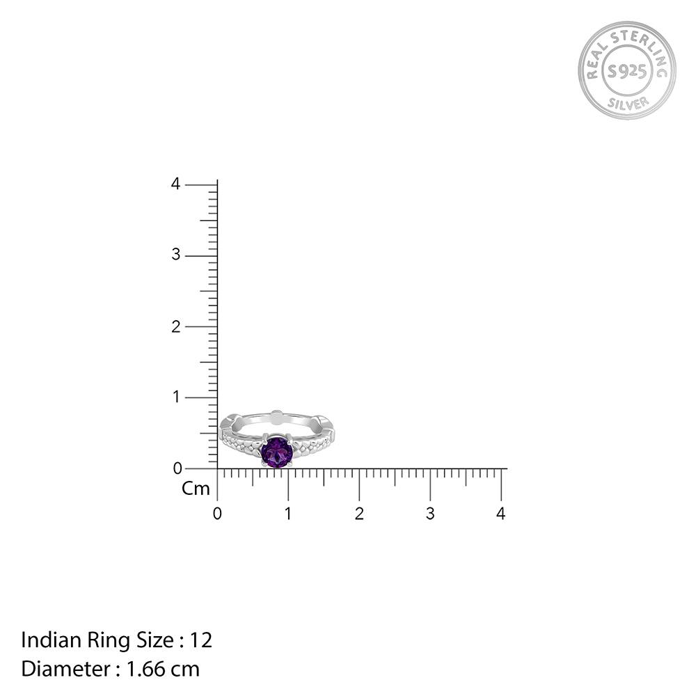 Giva 925 Silver Amethyst Crown Ring, Adjustable , Indian -12 : R02430