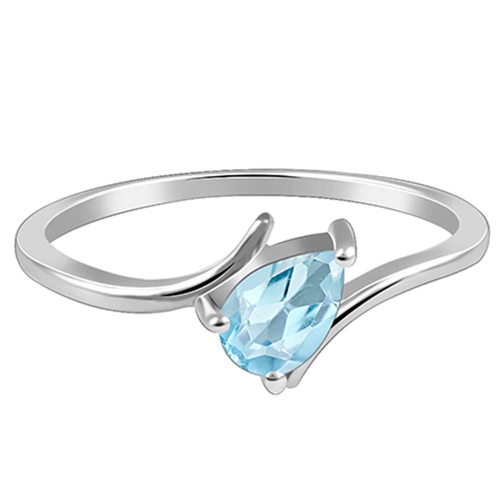 Giva 925 Silver Blue Topaz Twilight Drop Ring, Indian 12 Giva