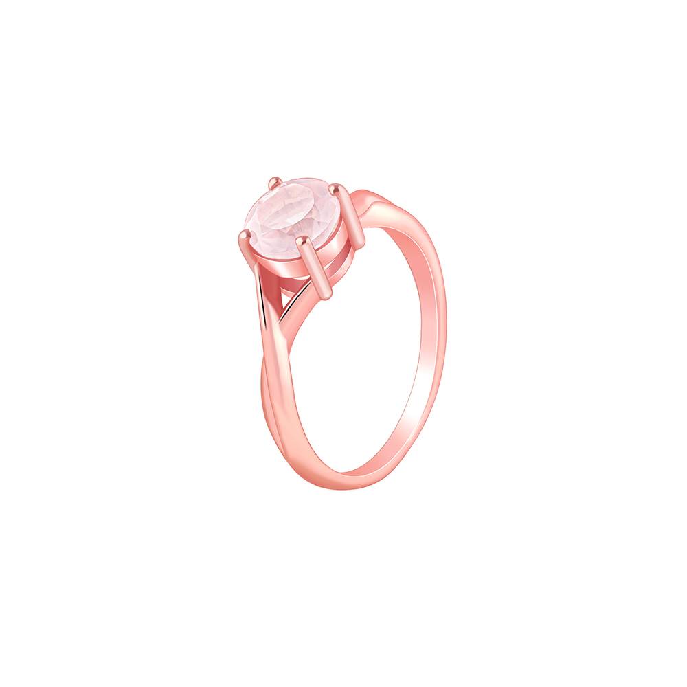 Giva 925 Silver Rose Gold Rose Quartz Ring, Indian - 12 : R02438