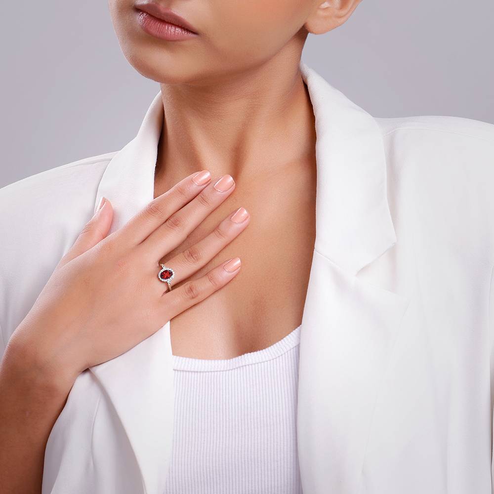 Giva 925 Silver Garnet Ring, Indian - 12 : R02439