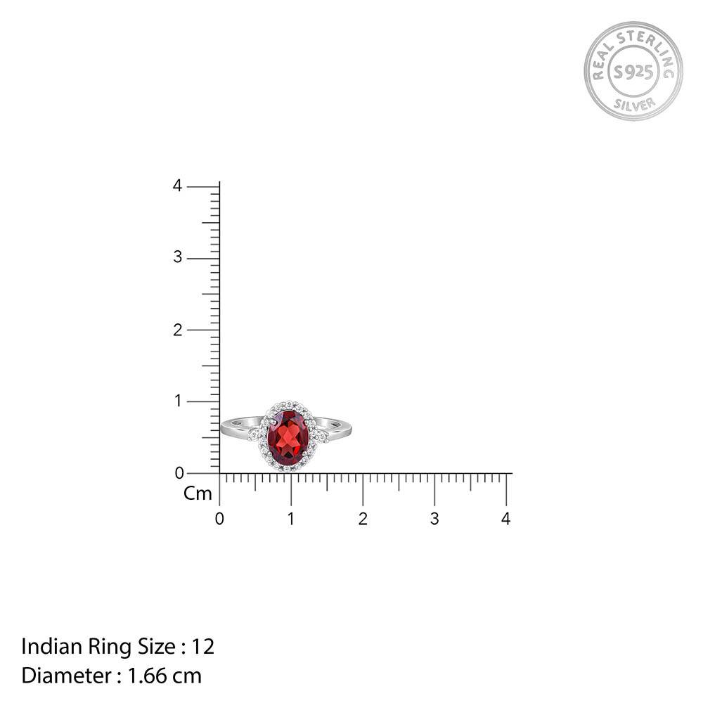 Giva 925 Silver Garnet Ring, Indian - 12 : R02439