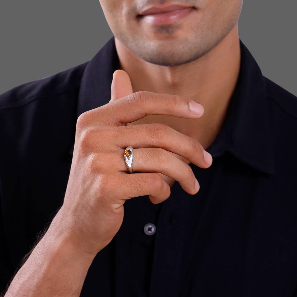 Giva 925 Silver Tiger Eye Ring For Him : R02488_17