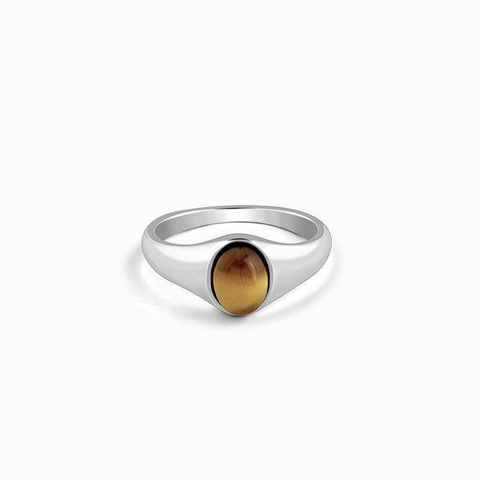 925 Silver Oval Tiger Eye Ring For Him,Fixed Size ,Indian - 20| Gifts For Men & Boys : R02489_20