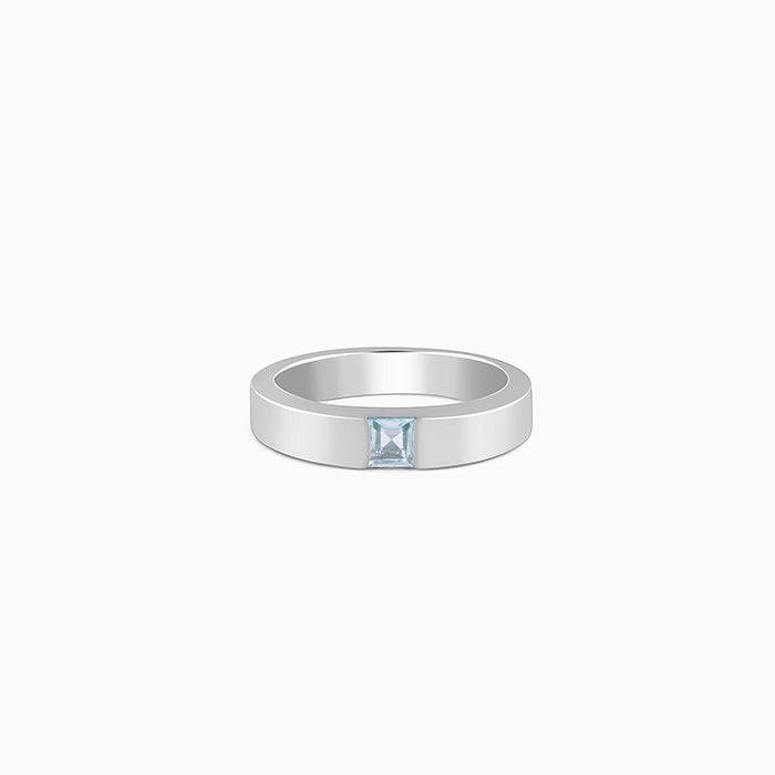 925 Silver Minimal Topaz Ring For Him ,Fixed Size-Gifts For Men & Boys : R02491_17