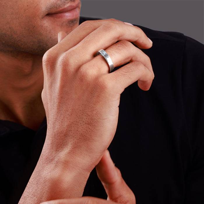 925 Silver Minimal Topaz Ring For Him ,Fixed Size-Gifts For Men & Boys : R02491_17