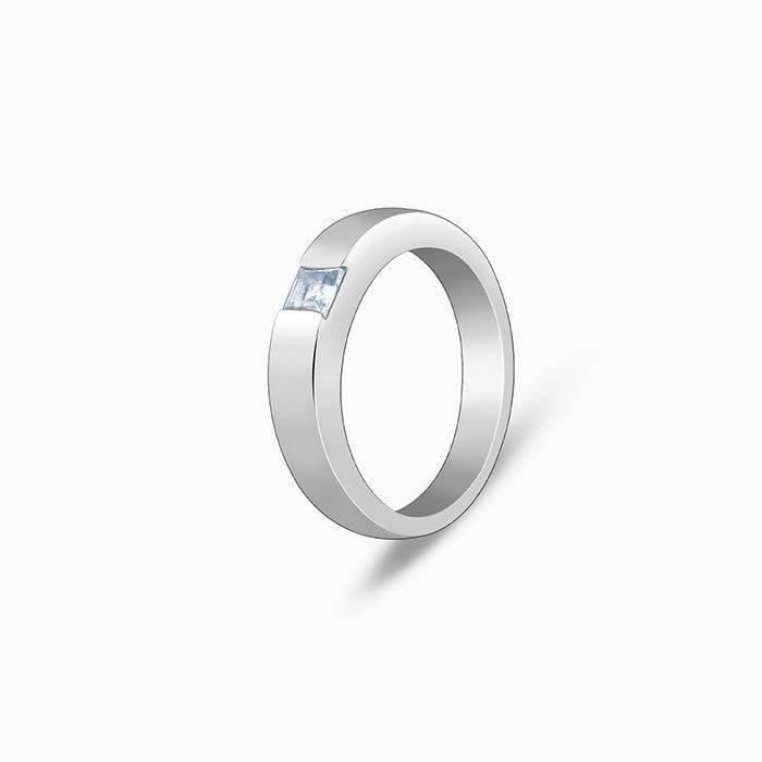 925 Silver Minimal Topaz Ring For Him ,Fixed Size-Gifts For Men & Boys : R02491_17