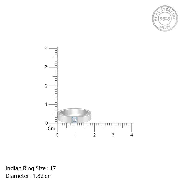 925 Silver Minimal Topaz Ring For Him ,Fixed Size-Gifts For Men & Boys : R02491_17