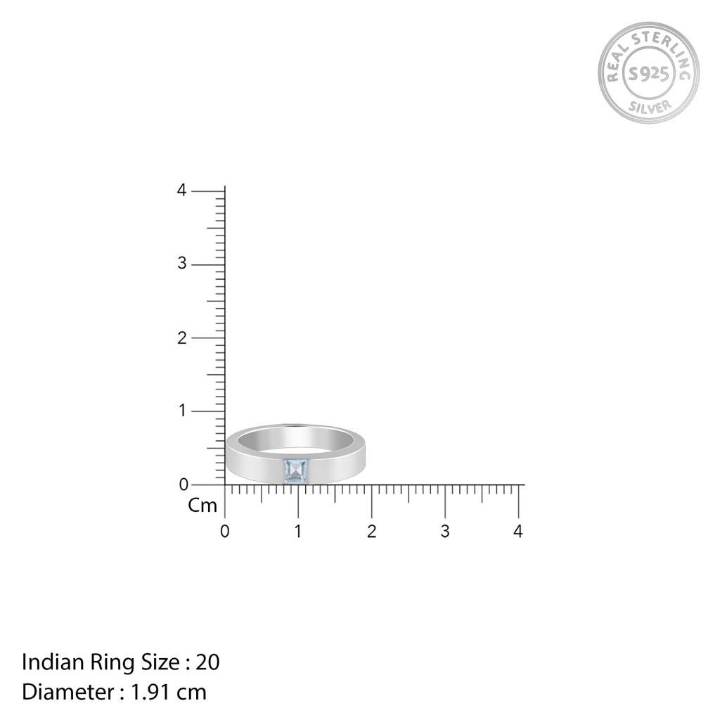 925 Silver Minimal Topaz Ring For Him ,Fixed Size-Gifts For Men & Boys : R02491_17