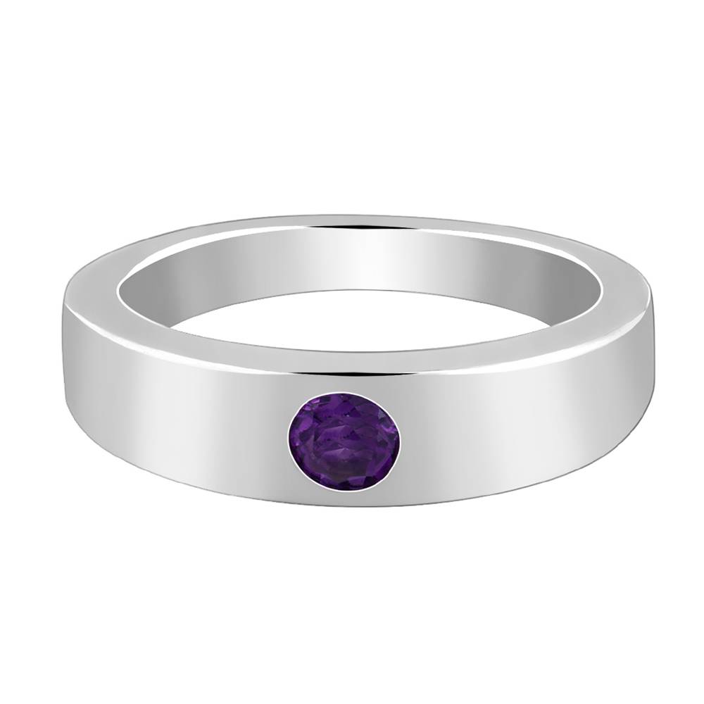 Giva 925 Silver Classic Amethyst Ring For Him,Fixed Size : R02493_17