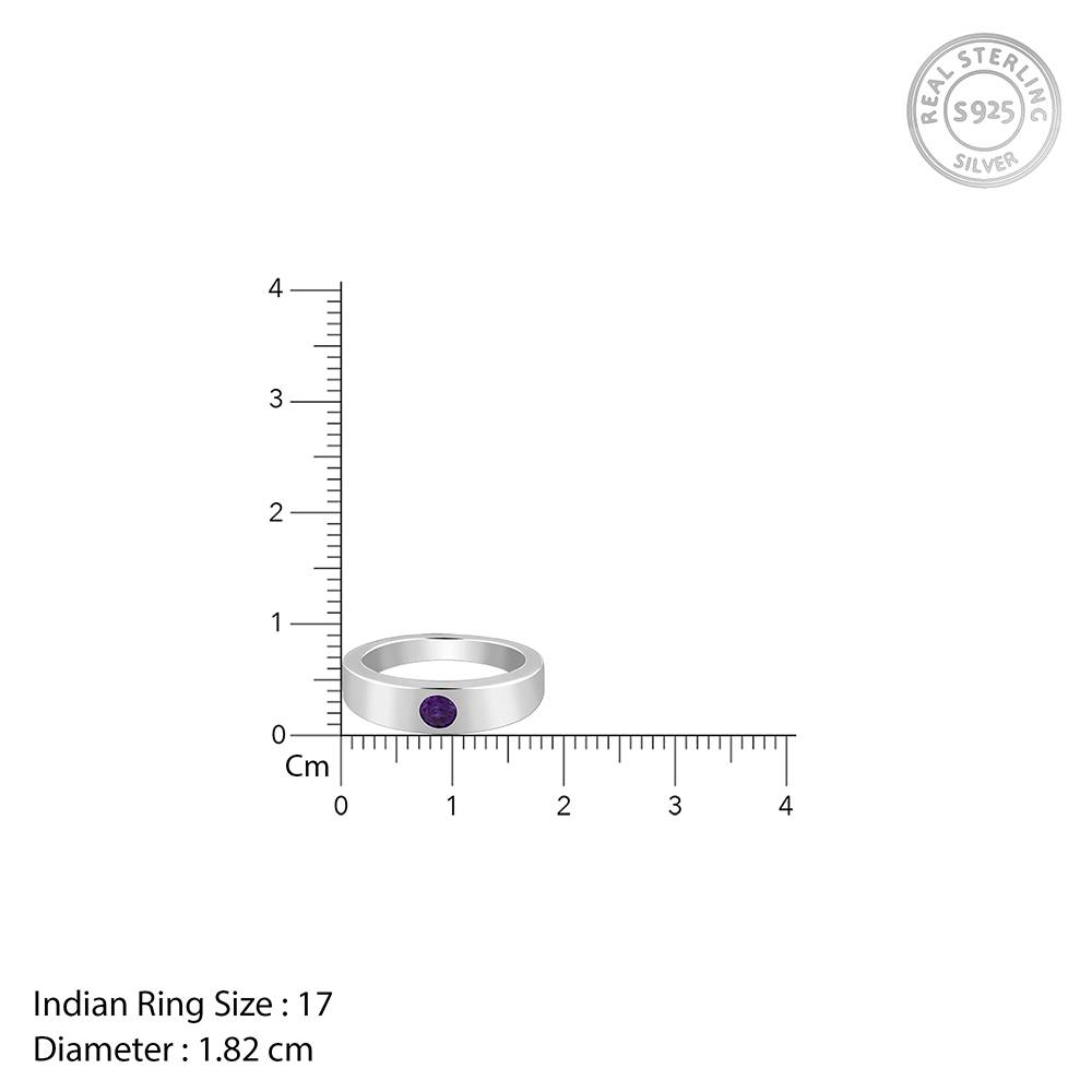 Giva 925 Silver Classic Amethyst Ring For Him,Fixed Size : R02493_17