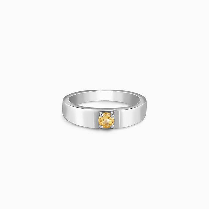 925 Silver Solitaire Citrine Ring For Him ,Fixed Size ,Indian - 17| Gifts For Men & Boys : R02495_17