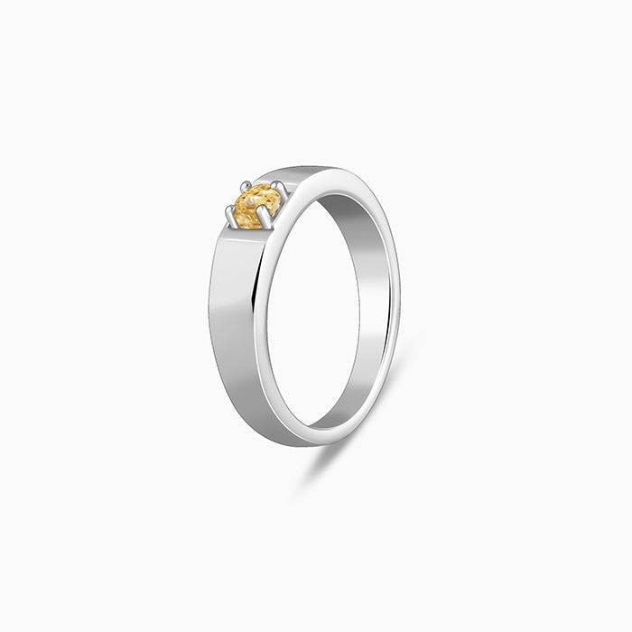 925 Silver Solitaire Citrine Ring For Him ,Fixed Size ,Indian - 17| Gifts For Men & Boys : R02495_17