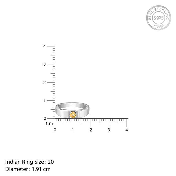 925 Silver Solitaire Citrine Ring For Him ,Fixed Size ,Indian - 17| Gifts For Men & Boys : R02495_17