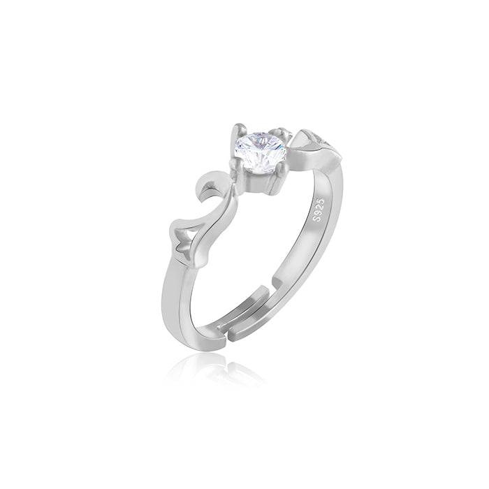 Silver Glowing In Love Couple Rings : R0252