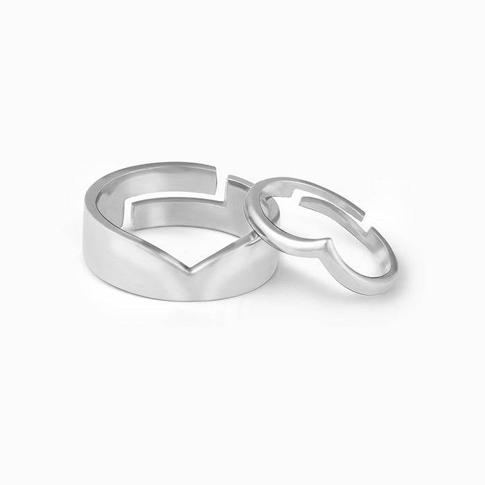 Silver Falling In Love Couple Rings : R0264