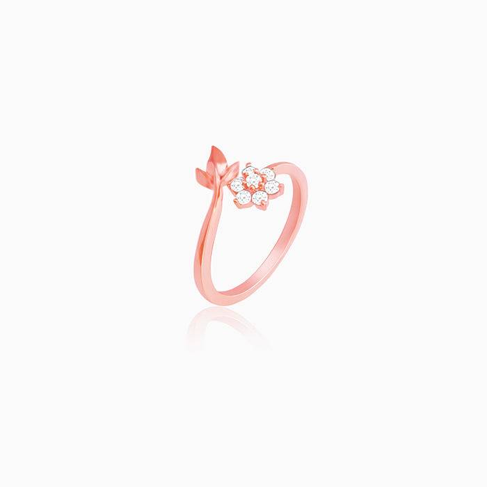 Rose Gold Floral Chic Ring : R0279