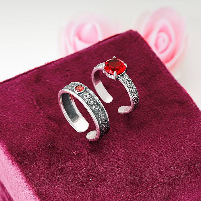 Oxidised Silver Rebels In Love Couple Ring : R0303