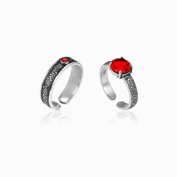 Oxidised Silver Rebels In Love Couple Ring : R0303