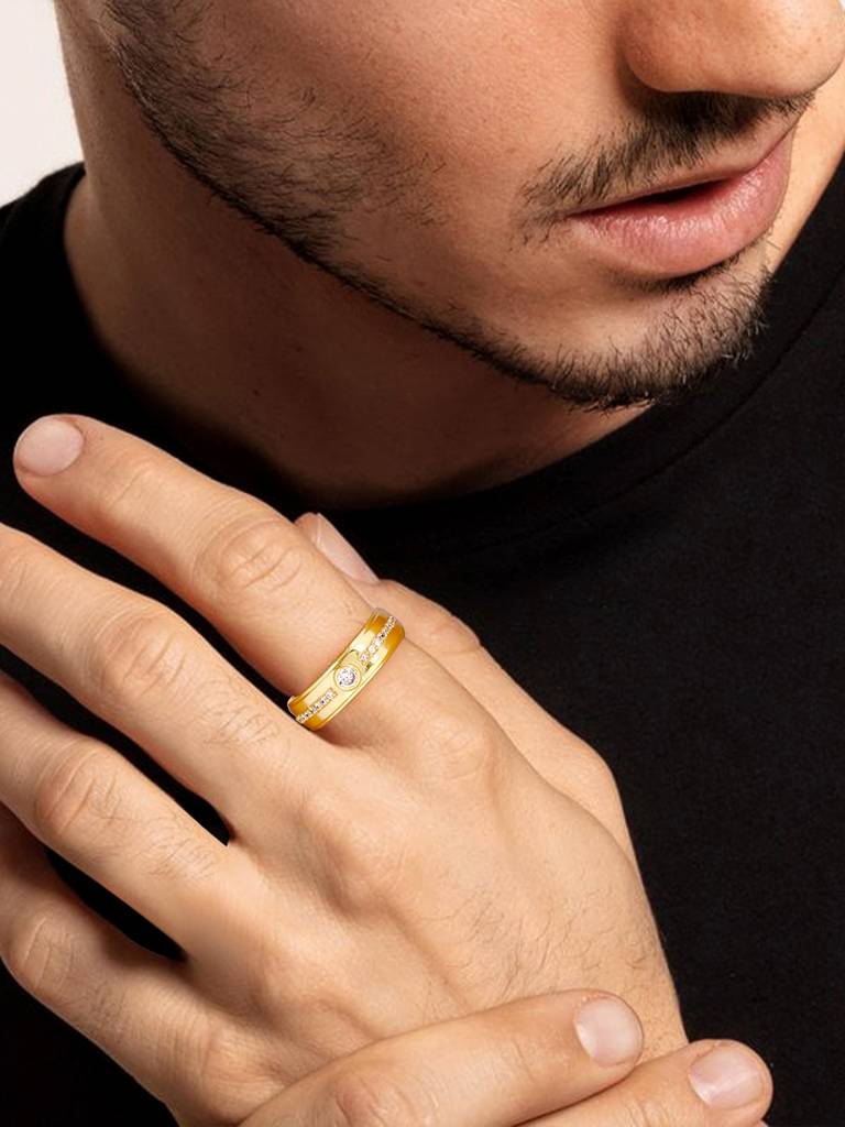 GIVA 925 Sterling Silver Golden Warrior Prince Ring for Him
