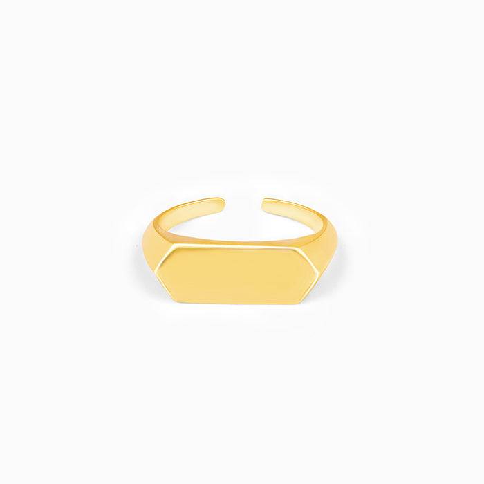 Golden Hexagon Ring For Him : R0364