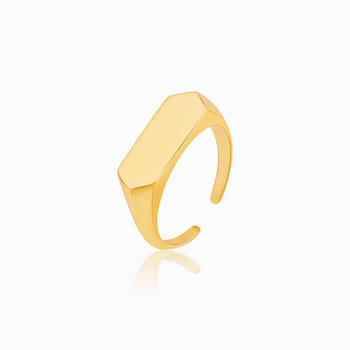 Golden Hexagon Ring For Him : R0364