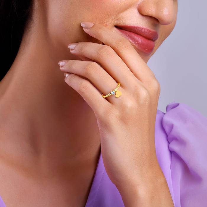 Giva 925 Silver Golden Sierra Ring,Fixed Size,Indian - 14| Gifts For Women And Girls | Wit : R0393