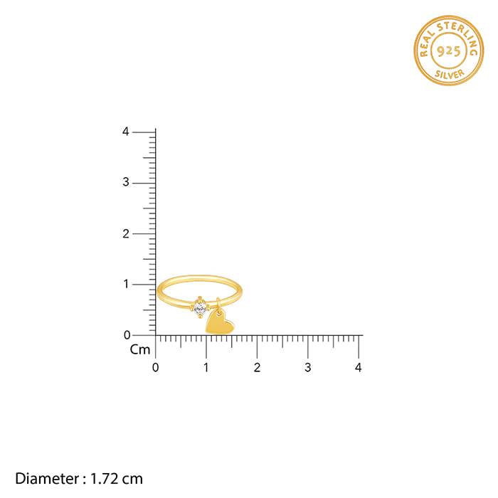 Giva 925 Silver Golden Sierra Ring,Fixed Size,Indian - 14| Gifts For Women And Girls | Wit : R0393