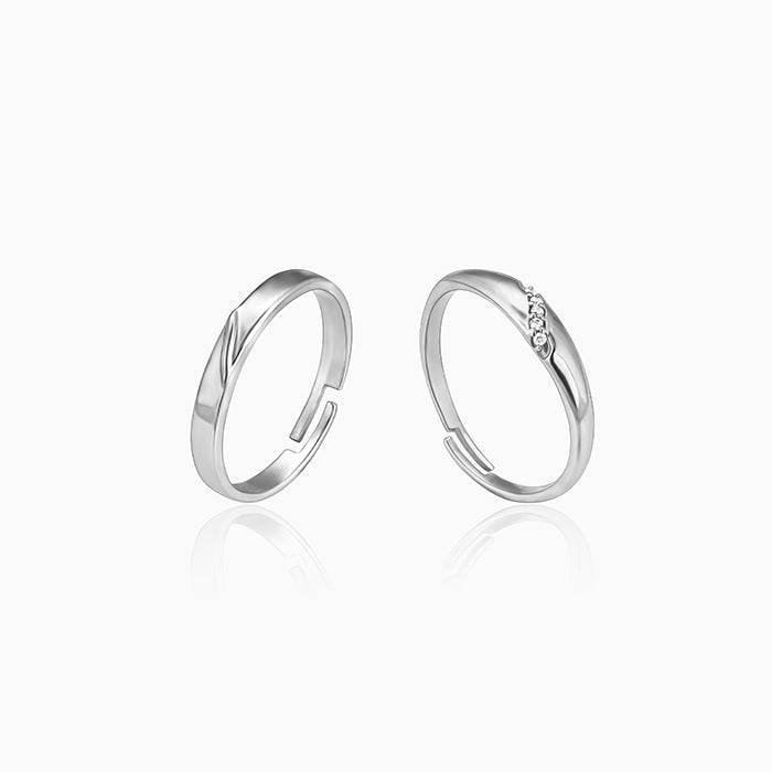 Silver Love Unfolds Couple Bands : R0401