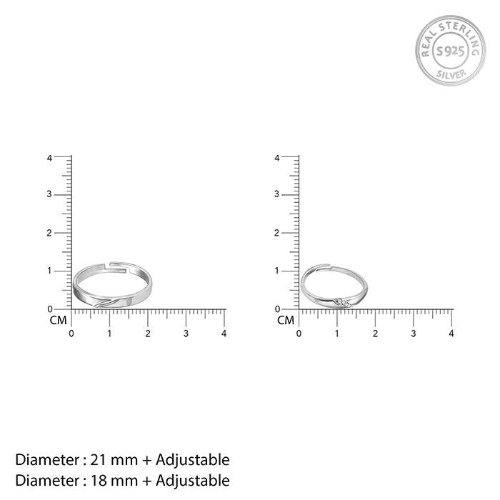 Silver Love Unfolds Couple Bands : R0401