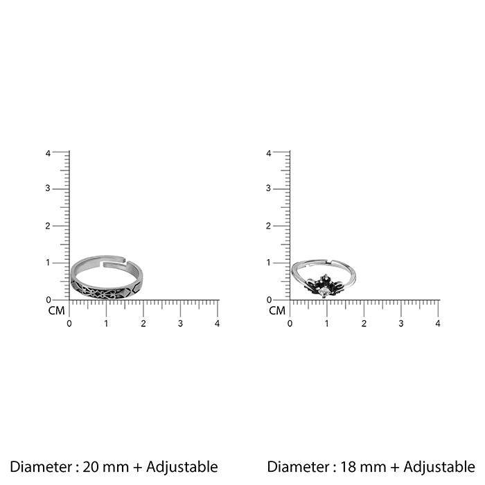 Oxidised Silver Love Bond Couple Rings : R0405