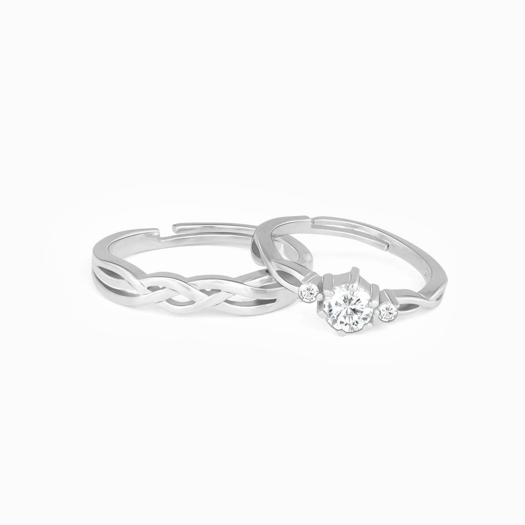Silver Elegant Love Couples Rings : R0412