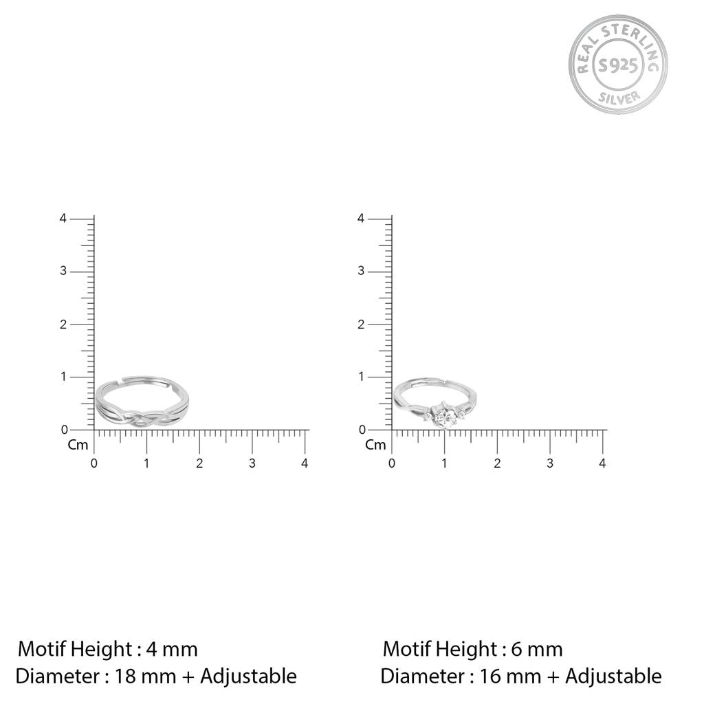 Silver Elegant Love Couples Rings : R0412