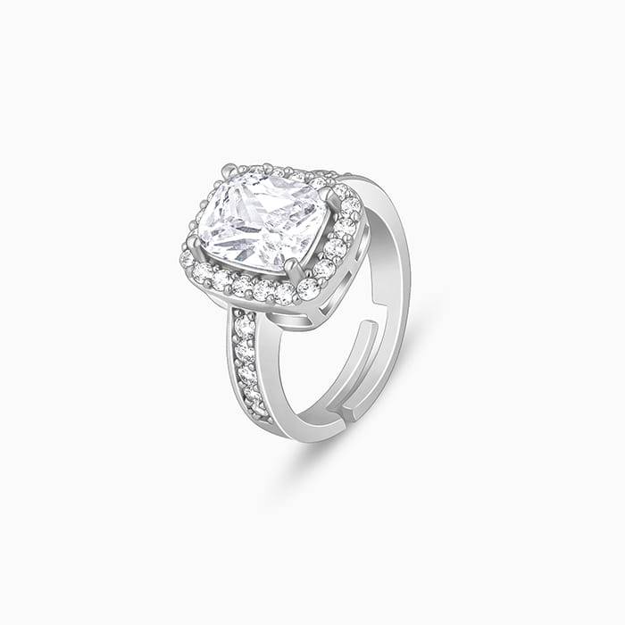Silver Classic Solitaire Ring : R042