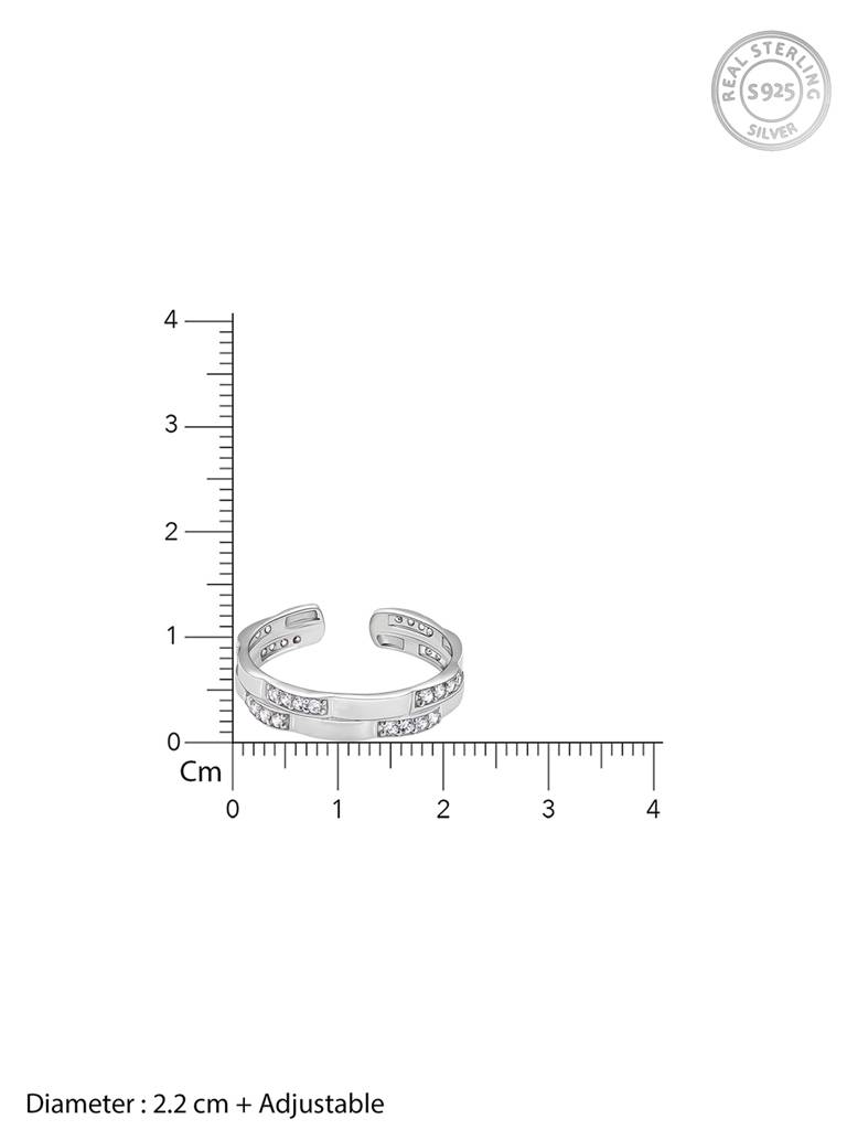 GIVA 925 Sterling Silver Zircon Studded Sparkle Ring for Him