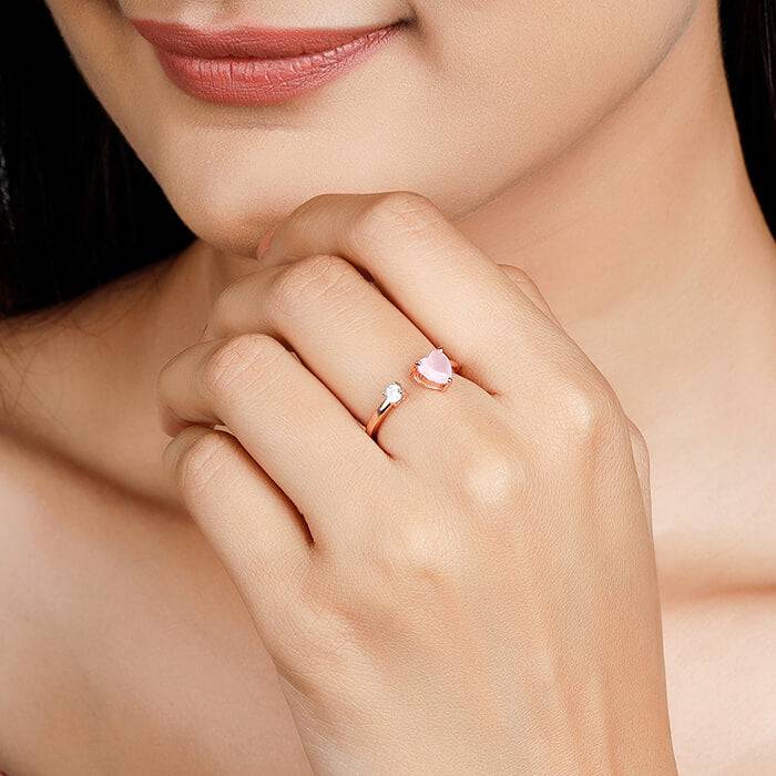 Rose Gold Heart Up My Sleeves Ring : R0510