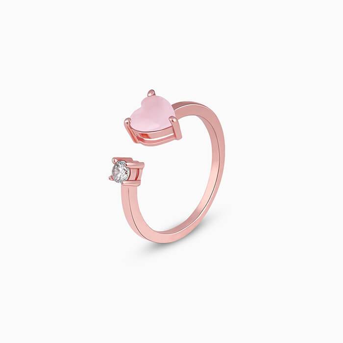 Rose Gold Heart Up My Sleeves Ring : R0510