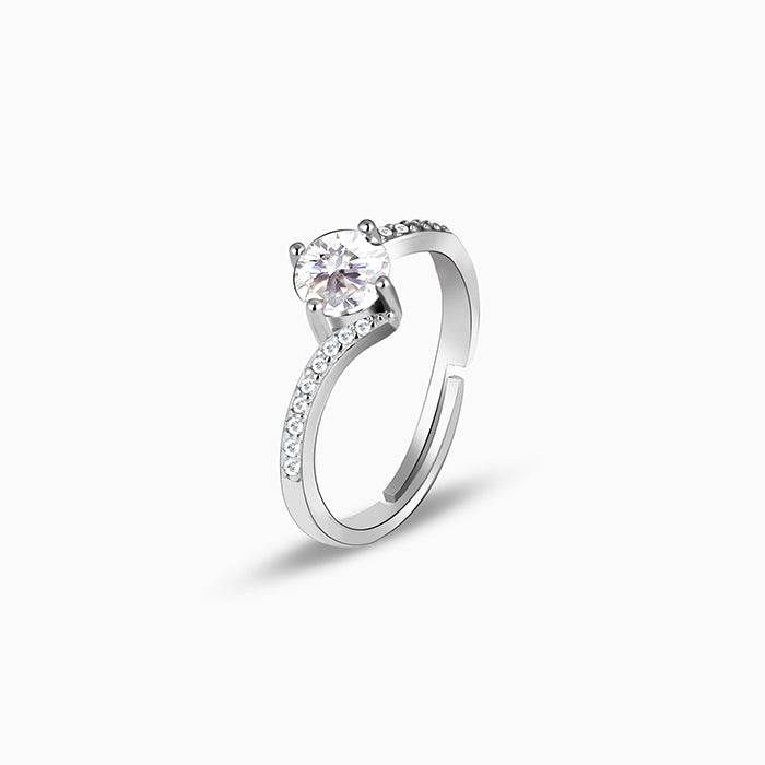 Silver Zircon Stone Ring : R0511