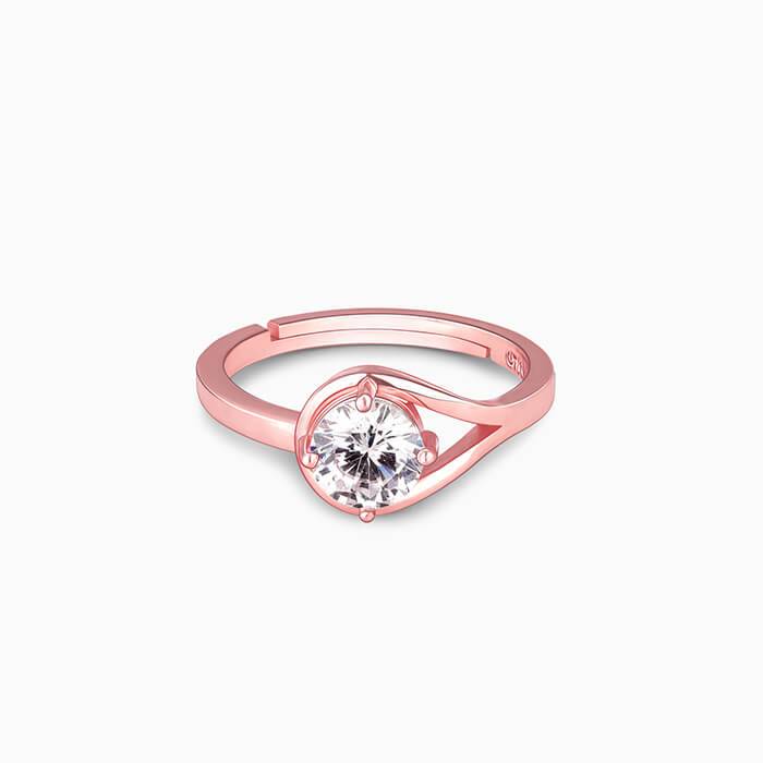 Rose Gold Classic Zircon Ring : R0512