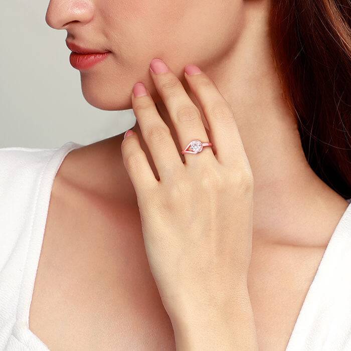 Rose Gold Classic Zircon Ring : R0512