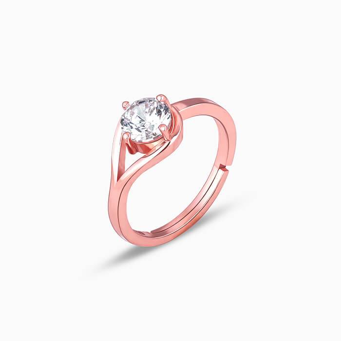 Rose Gold Classic Zircon Ring : R0512